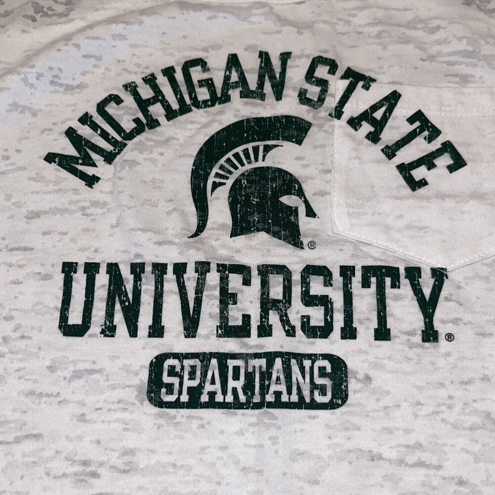 Michigan State University Tank Top MSU Burnout - Picture 5 of 7